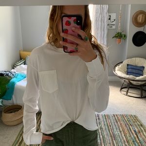 white brandy melville long sleeve with pocket